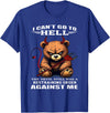 Funny Bear Shirt I Can't Go to Hell The Devil Still Has A Restraining Order T-Shirt - Royal Blue