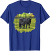 Farm Animal Art by CSForest Black Angus Cow & Cute Calf Farm Animals T-Shirt - Royal Blue