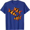Freshwater Fish Fun Clown Loach Fish Aquarium Design-Tiger Botia T-Shirt - Royal Blue