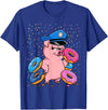 Pig Lover Gift Co. | Unisex Pig Cop Police Officer Doughnut T-Shirt - Black, Small, Short Sleeve - Royal Blue
