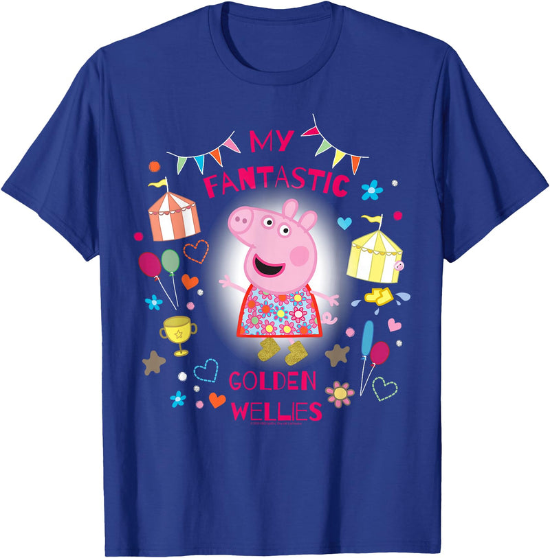 Peppa Pig Golden Wellies T-Shirt - Royal Blue