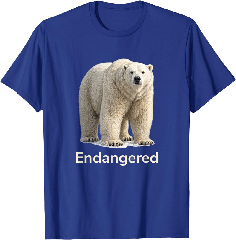 Endangered Animal Species Apparel Company Polar Bear Endangered Animal Species T-Shirt - Royal Blue