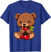 Cute Cherry Animals Cherry Bear Cute Bear Nature Cherry Fruit Artwork Wildlife T-Shirt - Royal Blue