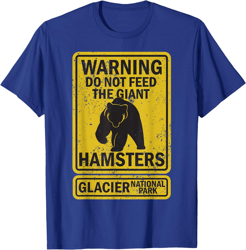 Montana Wildlife Nature Apparel Funny Glacier National Park Grizzly Brown Bear Souvenir Gift T-Shirt - Royal Blue