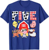 Farm Animals Cow Themed Birthday Party Family Tees 5th Birthday Five Year Old Farm Theme Animals Birthday Party T-Shirt -