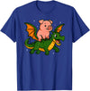 PigAxis1 Pig Animal Lover Dragon Riding Zoo Day Boys Girls Kids T-Shirt - Royal Blue