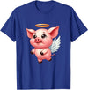 Cute Pig Angel with Wings T-Shirt - Royal Blue