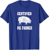 Pig Gifts for Men Women Boys Girls Toddlers by RJ - Unisex Adults Black Cotton 65% Polyester 35% Modern Animal Print Crew Neck Short Sleeve T-Shirt - Small - Office, Work - Casual - 1 Count - Royal Blue