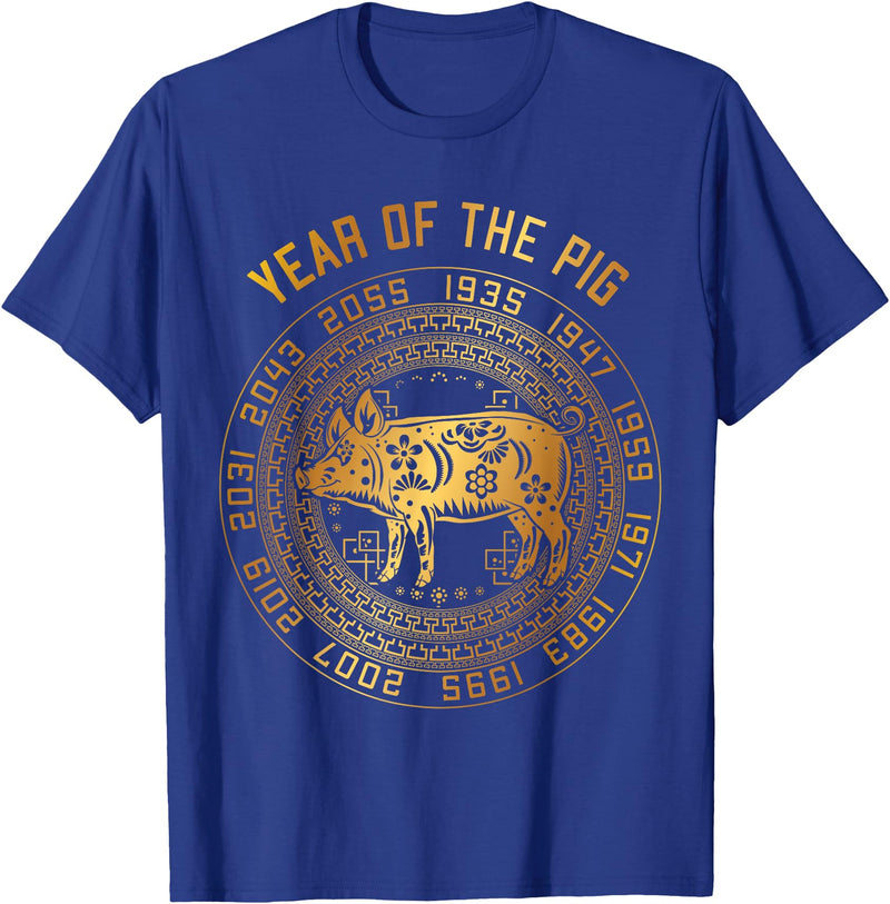 Chinese Zodiac Lunar New Year Astrology Horoscope Chinese New Year Of Pig Chinese Zodiac Year 2031 T-Shirt - Royal Blue