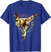 Karate Rabbit Easter Bunny T-Shirt in Royal Blue
