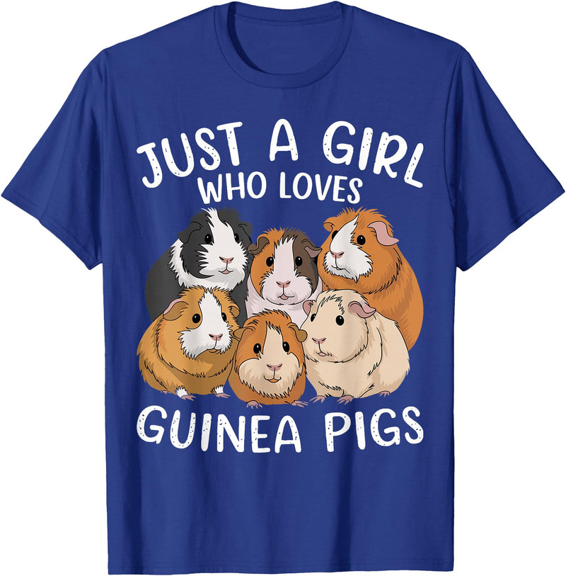 Funny Guinea Pig Lover Guinea Pigs Just a Girl Who Loves Guinea Pig T-Shirt - Royal Blue