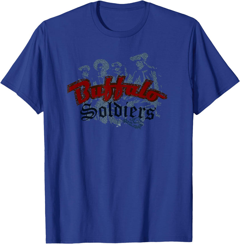 Gene Brown - drawn2themusic Buffalo Soldiers Top T-Shirt - Royal Blue