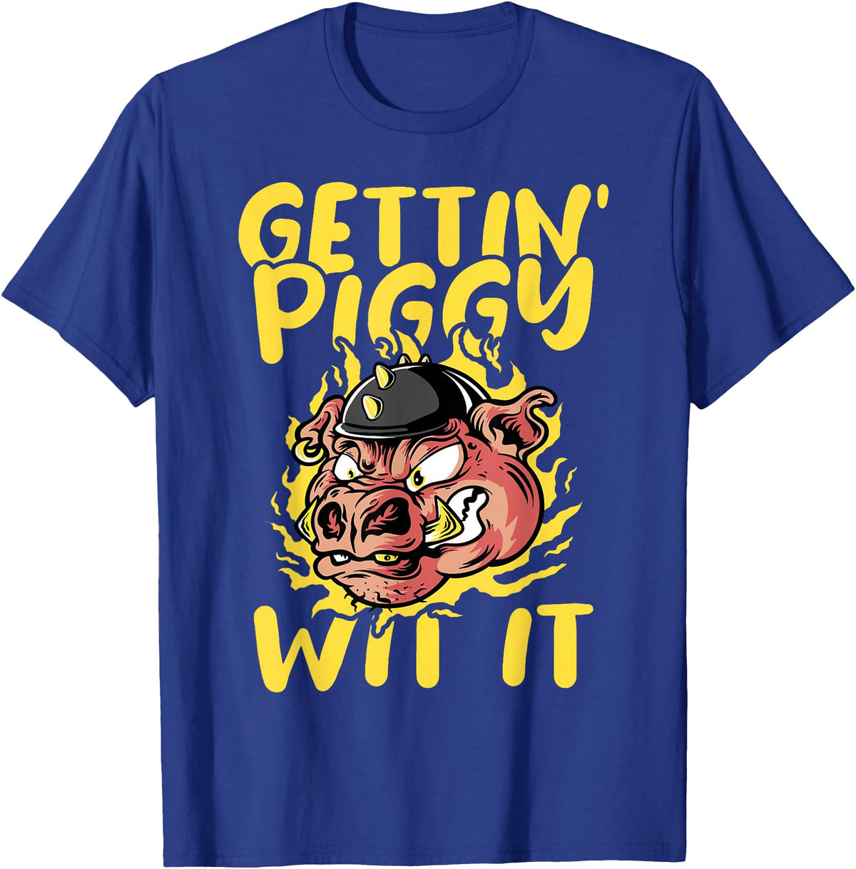 Funny Pig Roast BBQ Gifts Pork Rub Barbecue Lover Pig Roast Barbecue Getting Piggy Wit It BBQ T-Shirt - Royal Blue