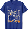 Funny Halloween Skeleton Scary Skeleton Party Halloween Costume 2024 Drinking Beer T-Shirt - Royal Blue