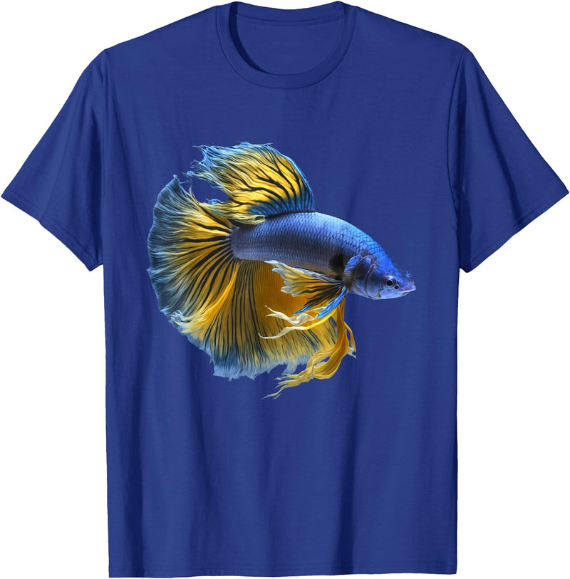 click here for better Fishing tees Yellow & blue Siamese fighting Betta fish Aquarium Owner T-Shirt - Royal Blue