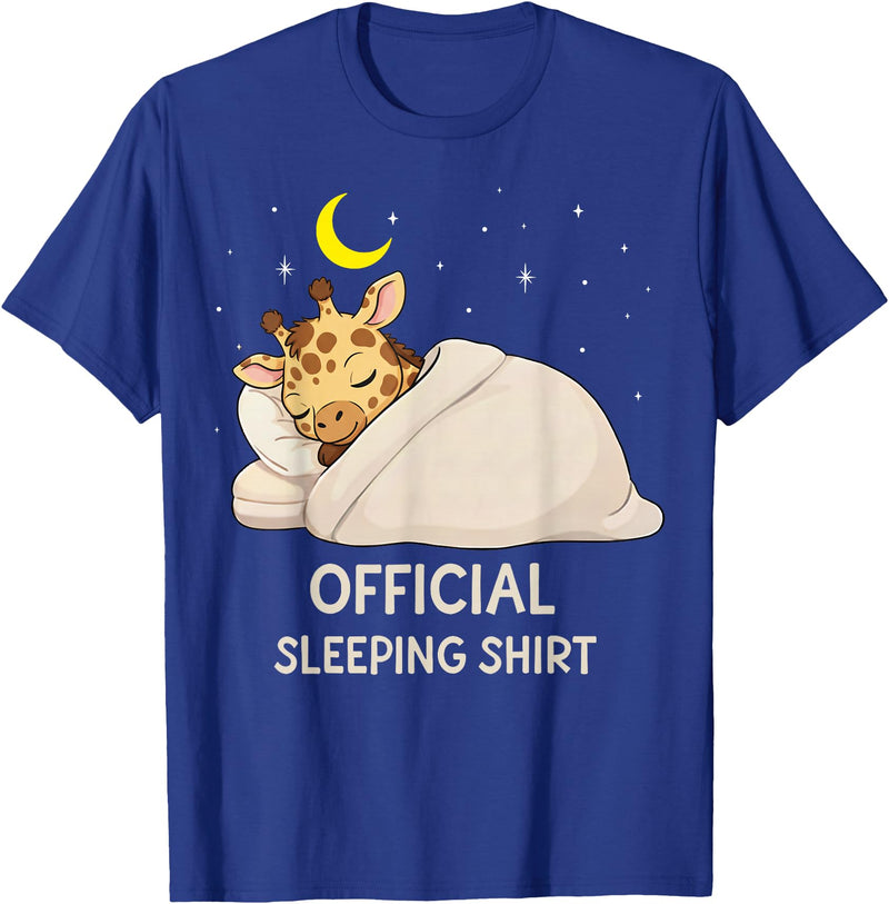 OfficialSleepshirtAxis1 Funny Giraffe Official Sleepshirt Pajama Zoo Boys Girls Kids T-Shirt - Royal Blue