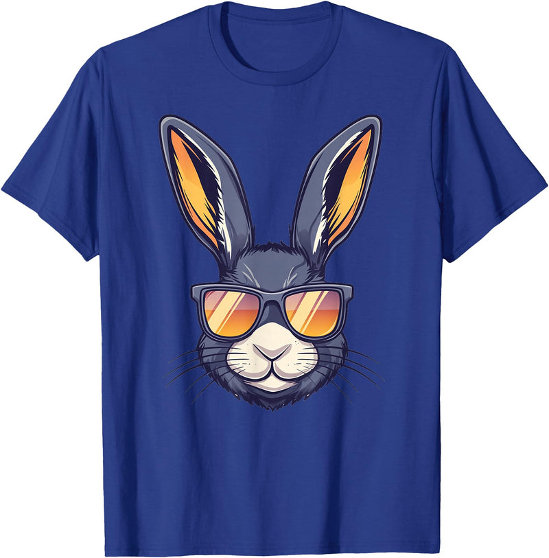 Bunny Rabbit Wearing Sunglasses Easter Funny Graphic T-Shirt in Royal Blue