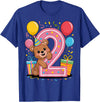 2nd Girls, Boys Bear 2 Birthday Bear 2nd birthday for boy girl 2 years old second two Bear T-Shirt - Royal Blue