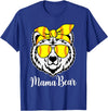 Mama Bear Face Apparel Softball Mama Bear With Sunglasses Bandana Momma Mothers Dy T-Shirt - Royal Blue