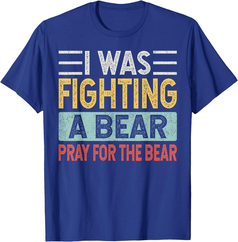 Broken Arms Legs Injury Get Well Soon Recovery Funny Accident Humor Get Well Soon - I Was Fighting A Bear T-Shirt - Royal Blue