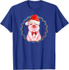 Dibble Dabble Holidays Sweet Pig with Santa Hat Pig Lover Christmas T-Shirt - Royal Blue