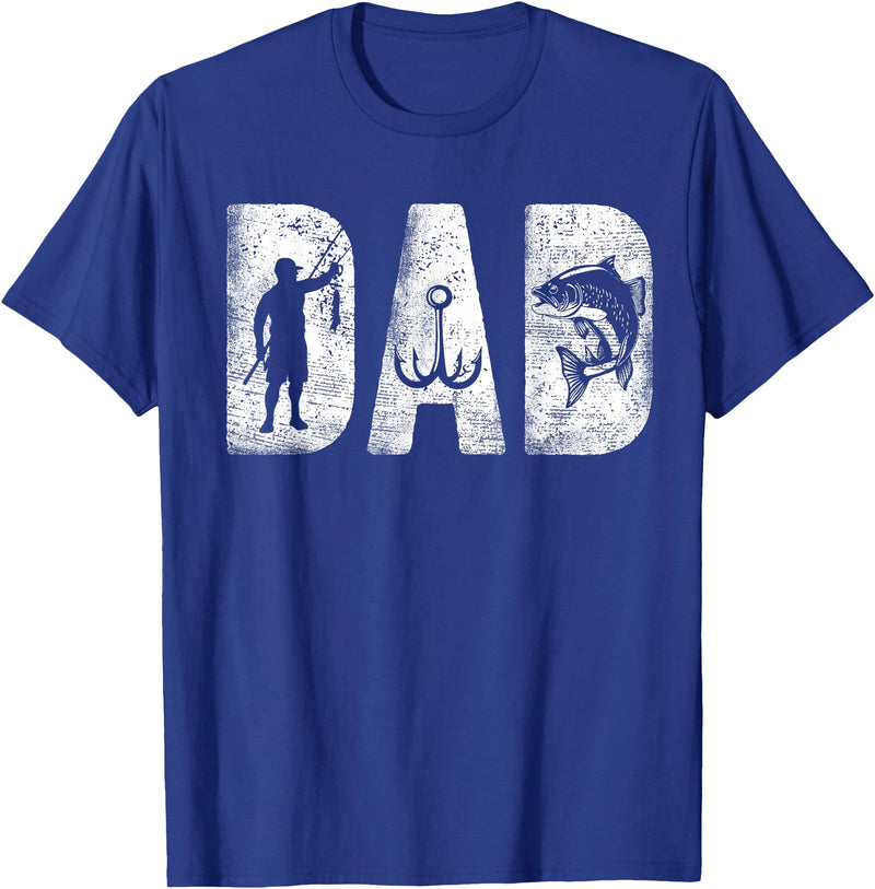Fishing Gifts for Dad Birthday Fisherman Fishing Dad Classic Bold Font Father's Day Fish Daddy T-Shirt - Royal Blue