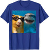 Selfie Guinea Pig and Shark Summer Scuba Diving Funny Guinea Pig Selfie with Shark Ocean Lovers T-Shirt - Royal Blue