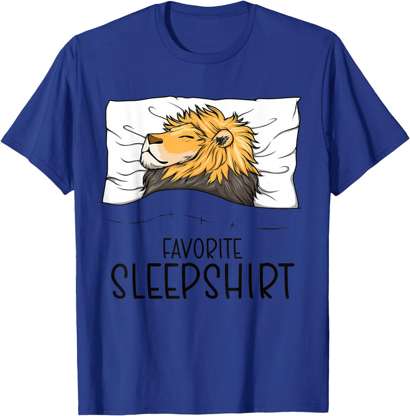 Sleeping & Napping Shirt Gifts For Nap Lovers Favorite Sleepshirt Lion, Napping Lion Pajama T-Shirt - Royal Blue