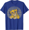 Disney Lion King Young Simba Distressed Stripes T-Shirt - Royal Blue