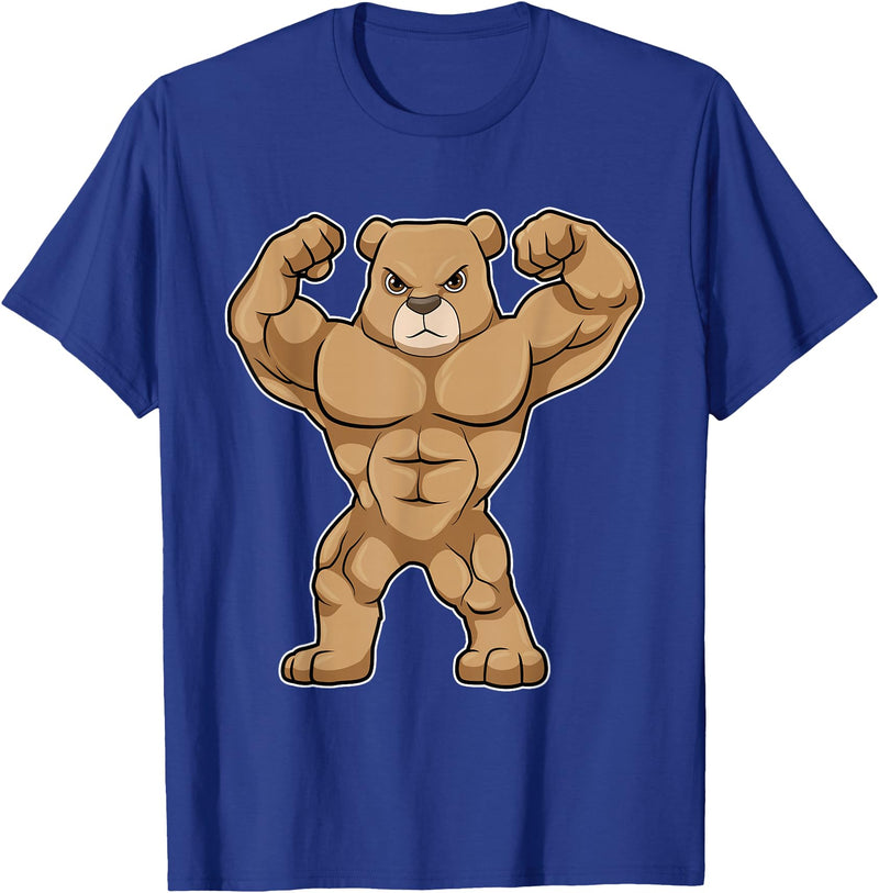 Snabdesign84 Bear Bodybuilder Bodybuilding Sports T-Shirt - Royal Blue
