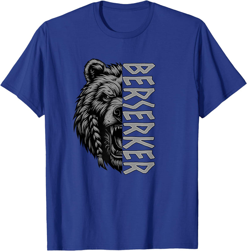 Mythology Nordic Viking Bear Designs Berserk Bear Norse Mythology Odin Warrior Berserker T-Shirt - Royal Blue