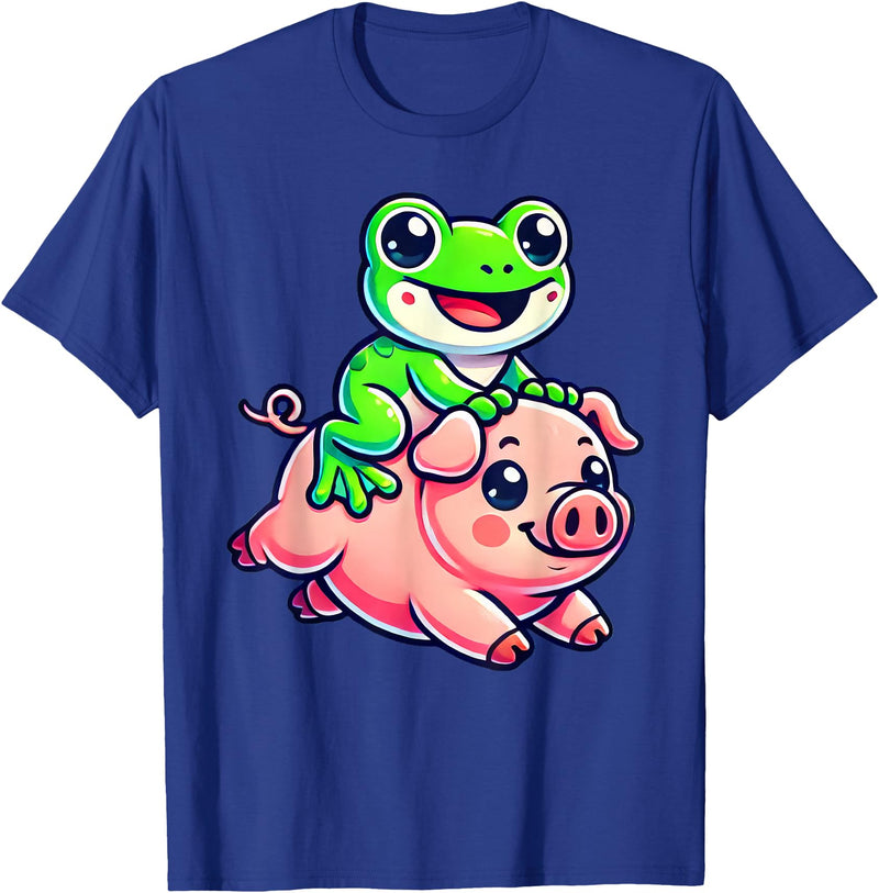 Cute Frog Pig Apparel Kawaii Frog Pig T-Shirt - Royal Blue