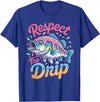 Fishermen Gifts Little Girls Boys Respect The Drip Fishing Boys Girls Fish Youth Bass Kids T-Shirt - Royal Blue