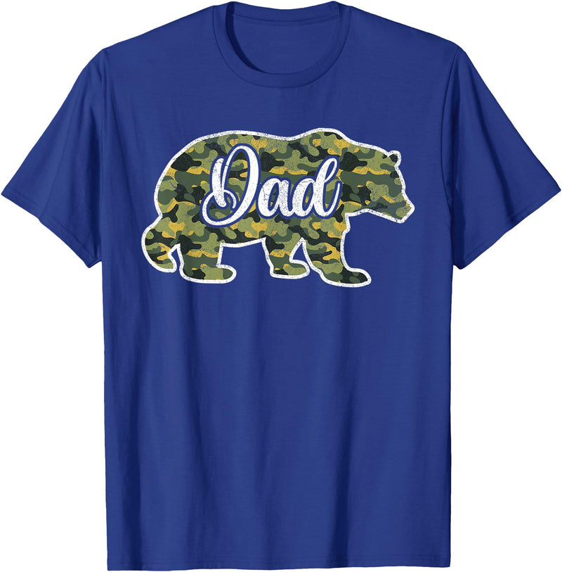 Bear Hunting Gifts For Hunters Men’s Bear Hunter Dad Camouflage Shirts, Father Hunting Camo T-Shirt - Royal Blue