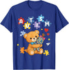 Cute Autism Awareness Puzzle Cute Autism Awareness Bear Colorful Puzzle T-Shirt - Royal Blue