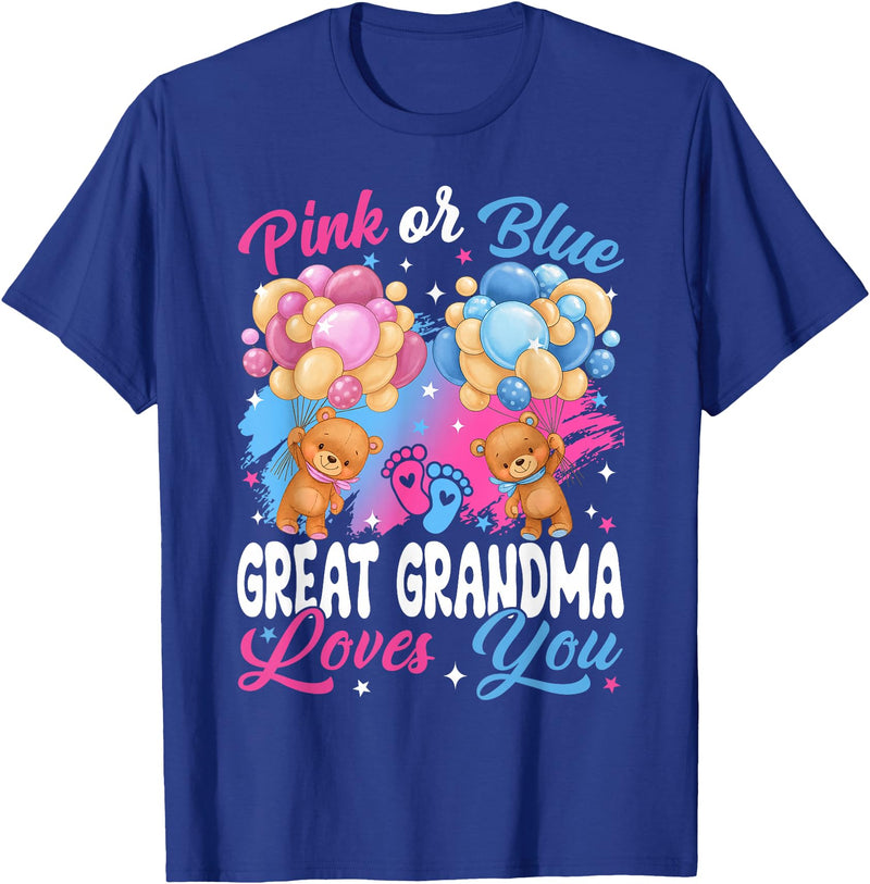 Bears Pink Or Blue Gender Reveal Bears Pink Or Blue Great Grandma Loves You Gender Reveal T-Shirt - Royal Blue
