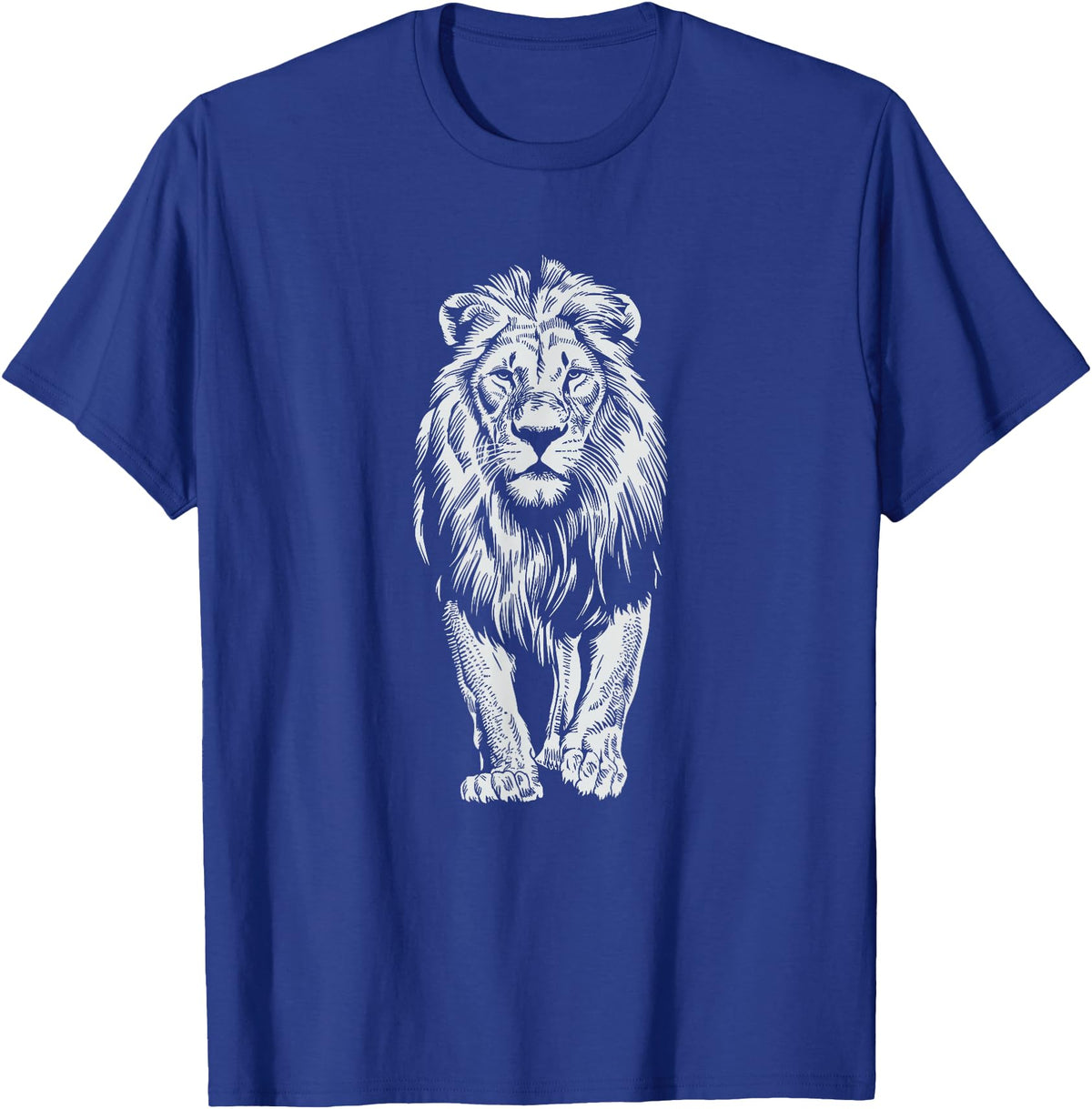 Laroli Aesthetic Art White Paint Art Lion Lions T-Shirt - Royal Blue