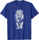 Laroli Aesthetic Art White Paint Art Lion Lions T-Shirt - Royal Blue