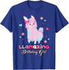 Llamazing Birthday Girl Llama Family BW Art Llama Birthday Girl Llamazing Birthday Alpaca Llama Girl T-Shirt - Royal Blue