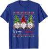 Xmas Lights Gnomes Holiday Graphics Merry Christmas Leopard Buffalo Red Plaid for Men Women T-Shirt - Royal Blue
