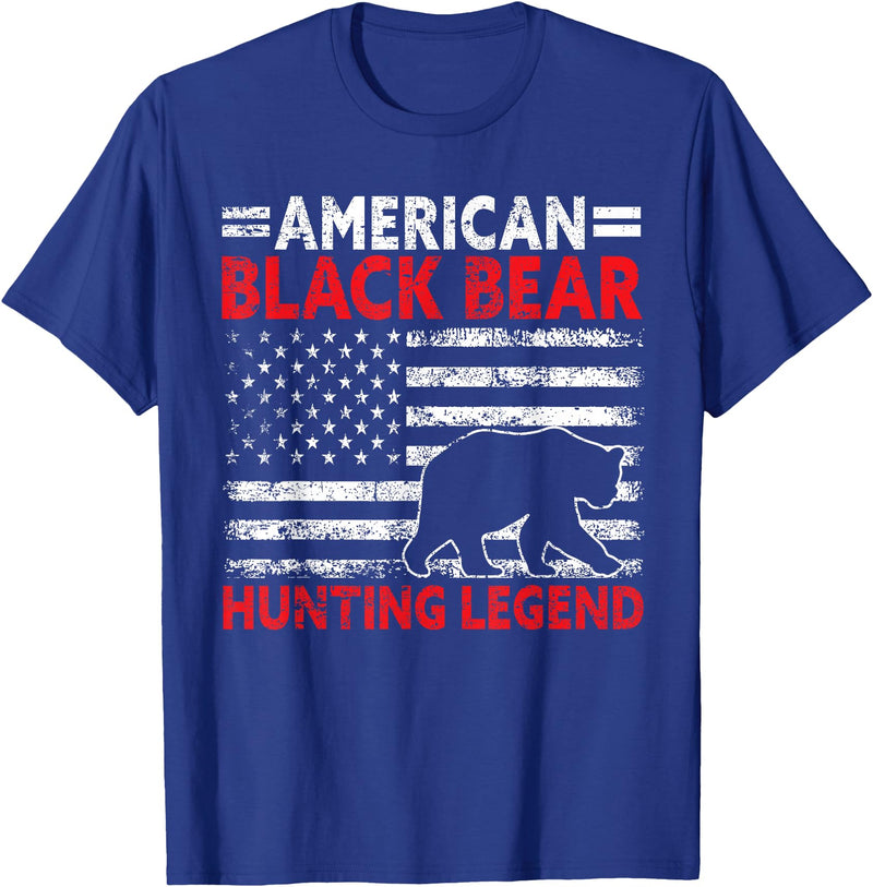 Funny Black Bear Hunting Gear Gifts For Men Hunter American Black Bear Hunting Legend USA Black Bear Hunting T-Shirt - Royal Blue