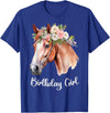 Birthday Party Horse Theme Girls Women Daughters Horse Birthday Girl Party Outfit Pony Daughter Granddaughter T-Shirt - Royal Blue
