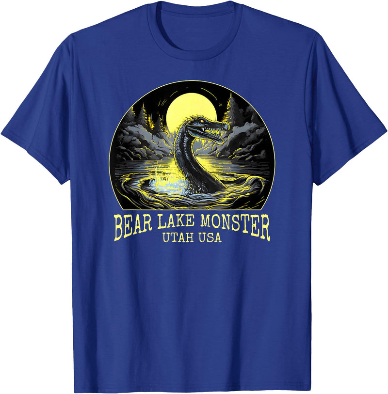 FunWearVm The Bear Lake Monster Cryptid Utah USA Cryptozoology T-Shirt - Royal Blue