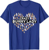 Crazy Bunny Lady Funny Rabbit T-Shirt in Royal Blue