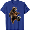 Animal Soccer Design Bear Soccer T-Shirt - Royal Blue