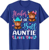Reveal Party Highland Cow Bull or Heifer Auntie Loves You Highland Cow Lover T-Shirt - Royal Blue