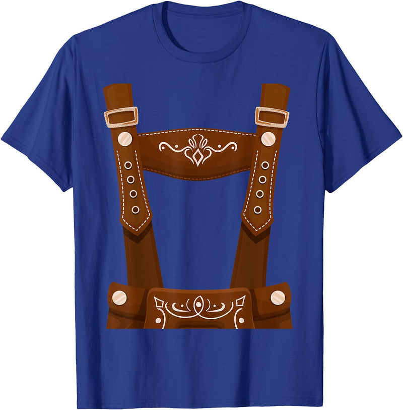 Bavarian Oktoberfest Halloween Costume Oktoberfest Costume Halloween Lederhosen T-Shirt - Royal Blue