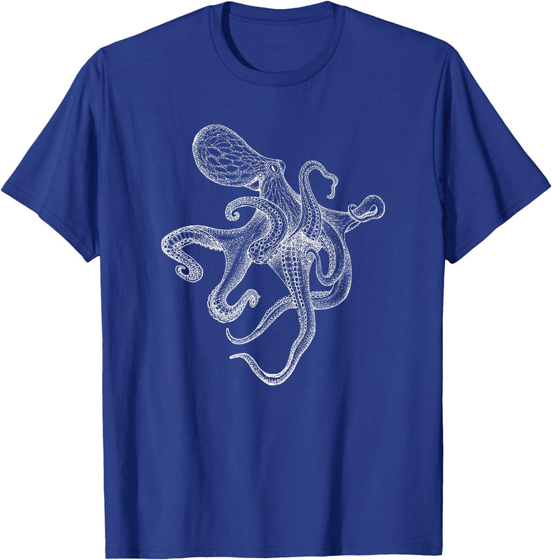 Threadrock Octopus Ocean Marine Fish Lover T-Shirt - Royal Blue