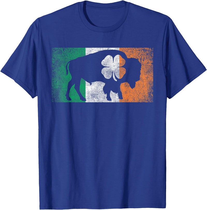 Buffalo - Saint Paddys Funny Ireland Flag Buffalo - Shamrock St. Patrick's Day Irish Flag T-Shirt - Royal Blue