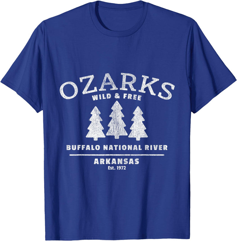 Arkansas Wilderness Designs and Gifts Buffalo National River - Arkansas - Ozark Mountains T-Shirt - Royal Blue